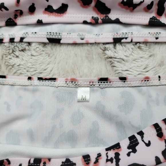 Grace Karin Pink Cheetah Leopard High Rise One Shoulder Bikini Swimsuit NWT Sz M - Picture 9 of 13